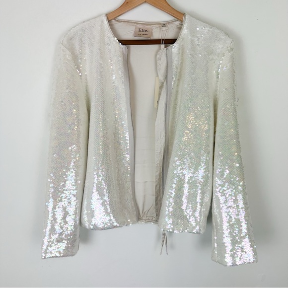 NWT Elie Tahari Sequin Bomber Jacekt - Picture 4 of 11